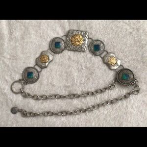 Chico’s belt waist belt heavy tribal design adjust